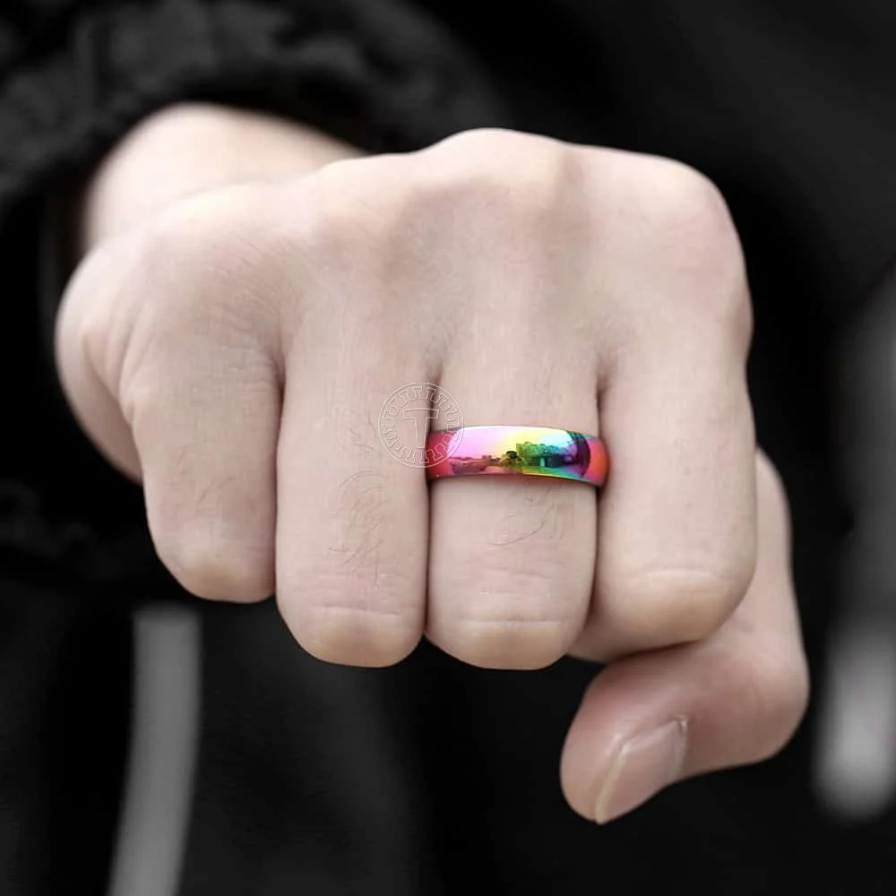 Обручальное кольцо для мужчин и женщин полированное из нержавеющей стали