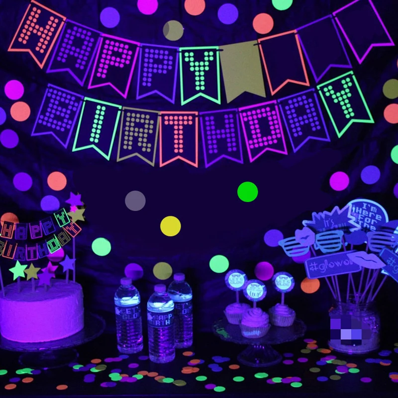 

High-quality, Letter Birthday Flag, Cake Card Fluorescent Balloon Set, Outdoor Festival Carnival Party, Home Decoration Products