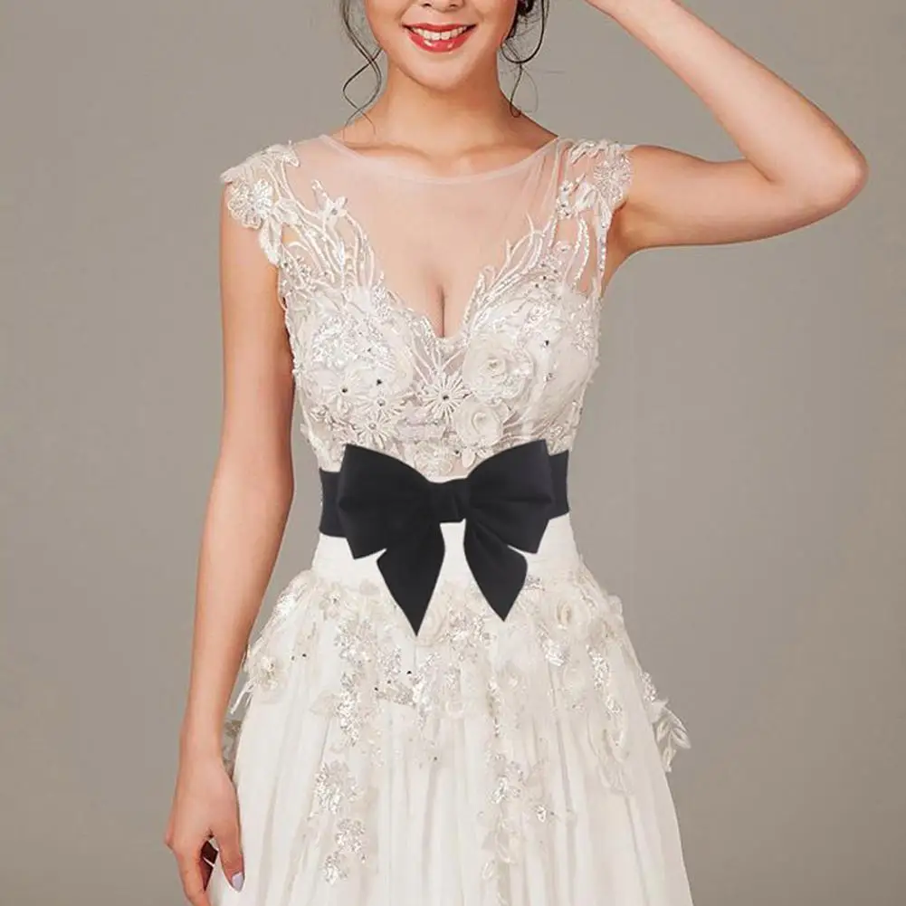 

Fashion Elastic Waistband For Women Dress Corset Color Wide Corset Big Bow Simplicity Belts Wide Corset Elastic Waist Belt Q4q9
