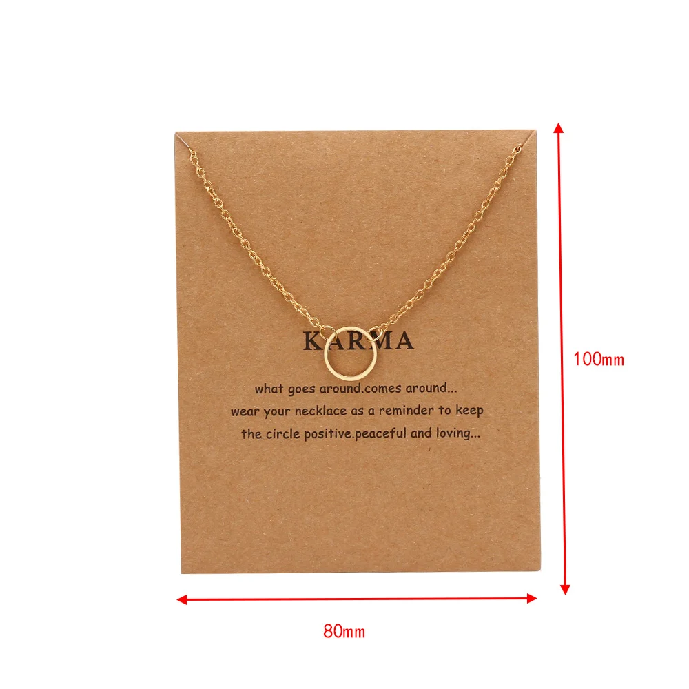 Карта желаний 1 шт. простая карма круглая звеньевая цепочка золотой цвет для