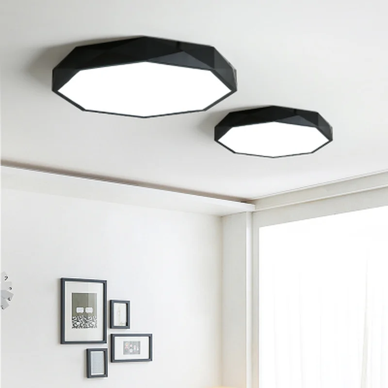 Простой Алмазный металлический светодиодный потолочный светильник в