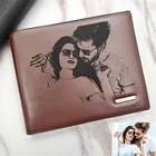 Кошелек мужской Hsuband, из искусственной кожи, с индивидуальным фото, держатель для карт