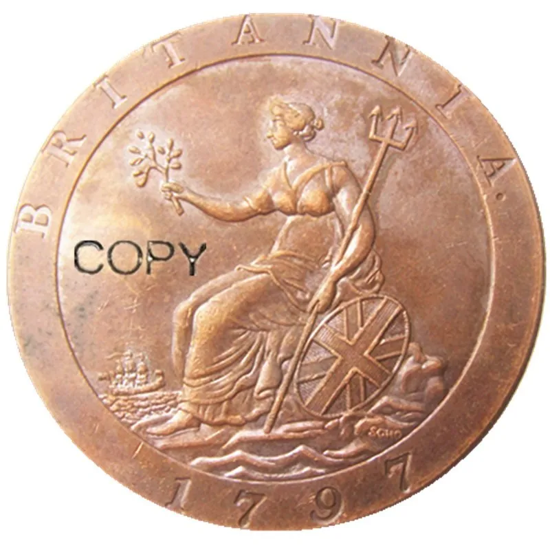 Uk 1 Penny George III 1797 монет|penny round|penny metalpenny red |