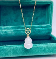 shilovem 18k yellow gold real natural white jasper pendants classic fine jewelry women none necklace 1014mm mymz10145521hby