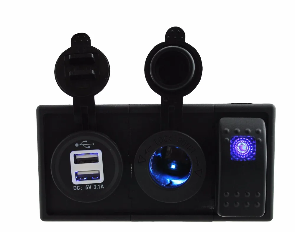 AIZTOSS DC 12 В/24 В светодиодный 3.1A двойной USB зарядное устройство розетка с кулисный