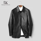 Мужская куртка из натуральной овечьей кожи, повседневная черная куртка с карманами, Новинка осени 2019, j1909