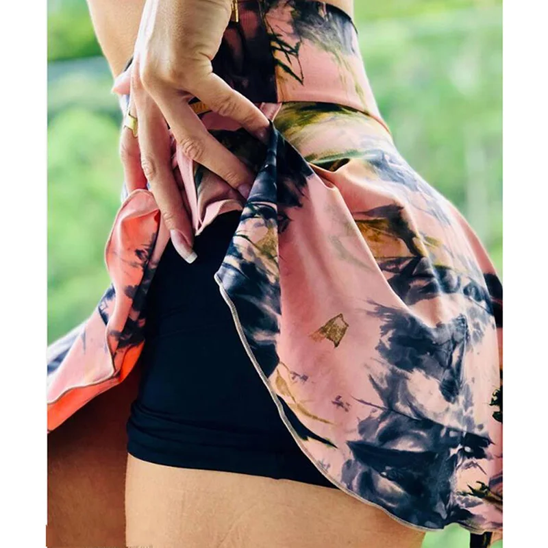 Спортивные юбки для женщин с высокой талией плиссированное короткое платье