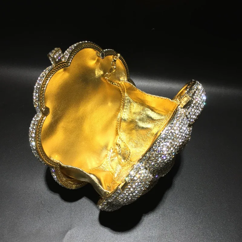 Luxury Women Handbage Parties Bling Money Purse Full Shinny Rhinestones Covered Shoulder Bag Retro F2500 Multi-choices CACARE