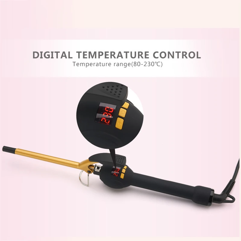 Щипцы для завивки волос керамические 9 мм с ЖК-экраном | Красота и здоровье