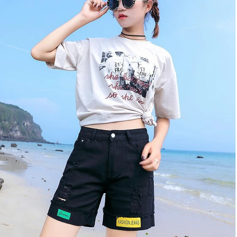 

Women's Breeches High Waist Denim Shorts Summer White Black Shorts Plus Size Mini Wide Casual Biker Cycling Shorts Jeans