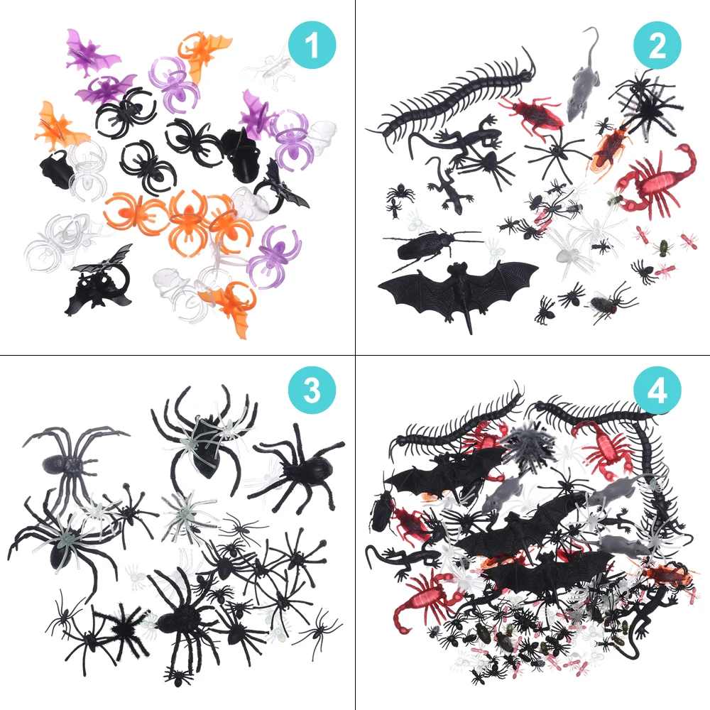 Пластиковые жуки поддельные пауки Скорпион мухи летучая мышь для хэллоуина