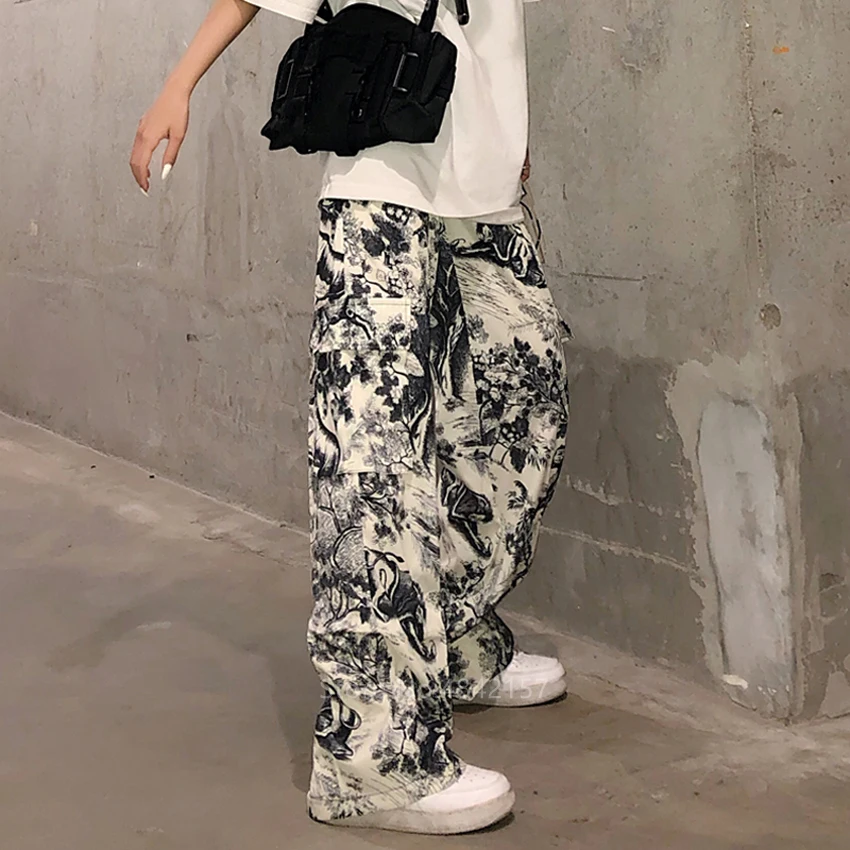 Традиционные брюки-кимоно для мужчин и женщин свободные уличные штаны в стиле