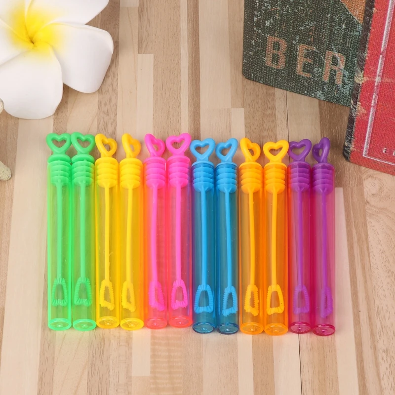 

12pcs Heart Soap Bubble Bottles Toys Children Kids Outdoor Home Decor Toy XX9E