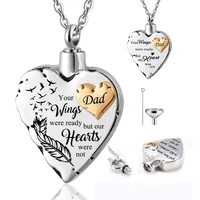 memorial urn necklaces for ashes smart double heart cremation jewelry keepsake pendant dad