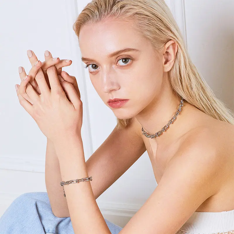 Женский U-образный браслет с пряжкой из нержавеющей стали | Украшения и