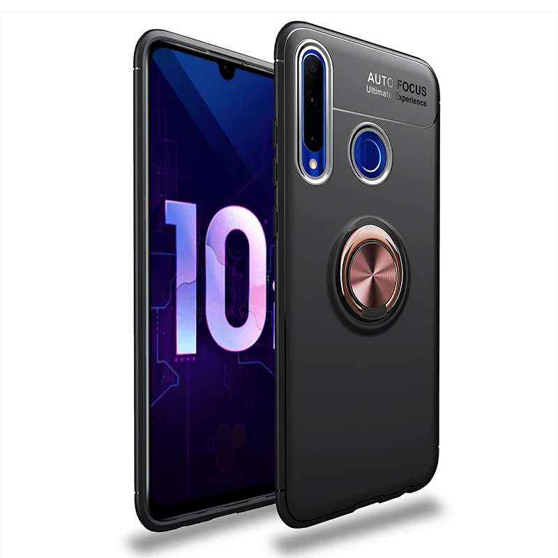 Black Rose Ring Case 3-в-1 стекло+ магнитом Силиконовое чехол хонор 10 лайт чехол на Honor 10i 10Lite мягкий чехол на телефона huawei p30lite чехол полное покрытие чехол на хонор 10i чехол honor 10i магнитная кольцом чехол - Цвет: Black Rose Ring Case