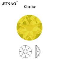 junao 16 cut facet high quality ss10 16 20 30 citrine glass rhinestones nail crystal gems non hotfix strass diamond applique