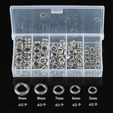 Quality 200pcs Mixed River Double/Split/Connecting Ring Assorted  Stainless Steel Fishing Tackle/Accessoies For Blank Lures