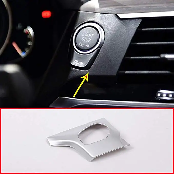 

Для BMW X3 X4 G01 G02 2018-2019 левосторонний драйвер из АБС-пластика кнопка запуска двигателя Крышка накладки автомобильные аксессуары матовый сереб...