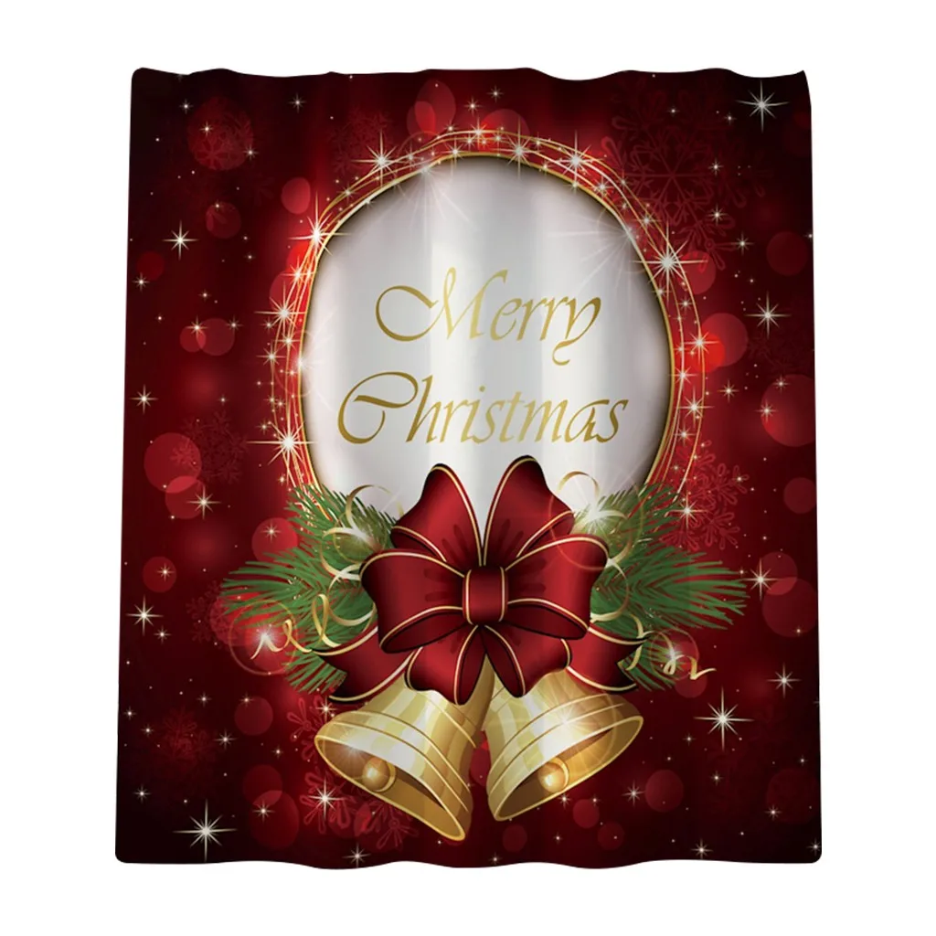 A Merry Christmas напечатанная ванная занавеска для душа многоцветная полиэфирная волоконная занавеска для душа s Рождественское украшение для дома navidad - Цвет: A