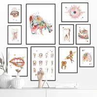 canvas painting wall art printing teeth lips ear eye anatomy poster nordic style modular pictures for research office home decor