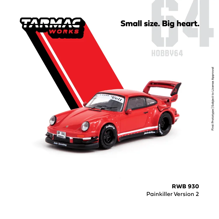 

Tarmac Works 1:64 RWB 930 PAINKILLER Ver 2 Red Diecast Model Car