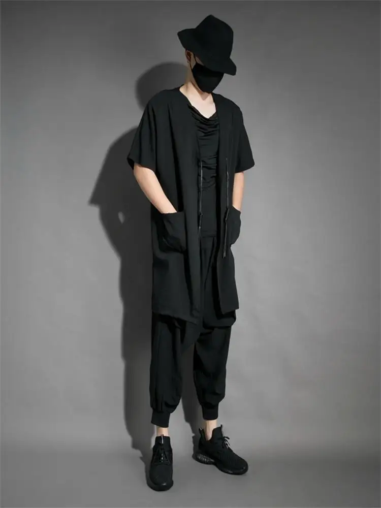 Мужской Свободный кардиган с длинным рукавом в стиле ночного клуба - купить по