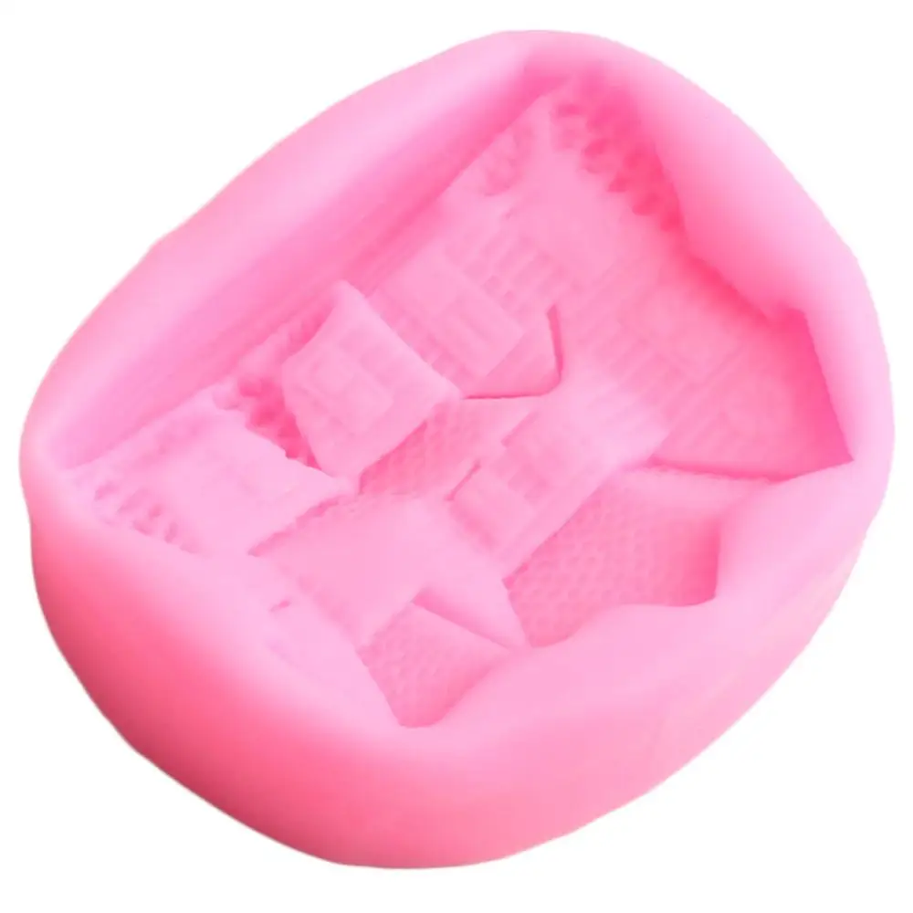 3d craft house silicone mold diy party cupcake topper fondant cake decorating tools wax soap polymer clay candy chocolate molds free global shipping