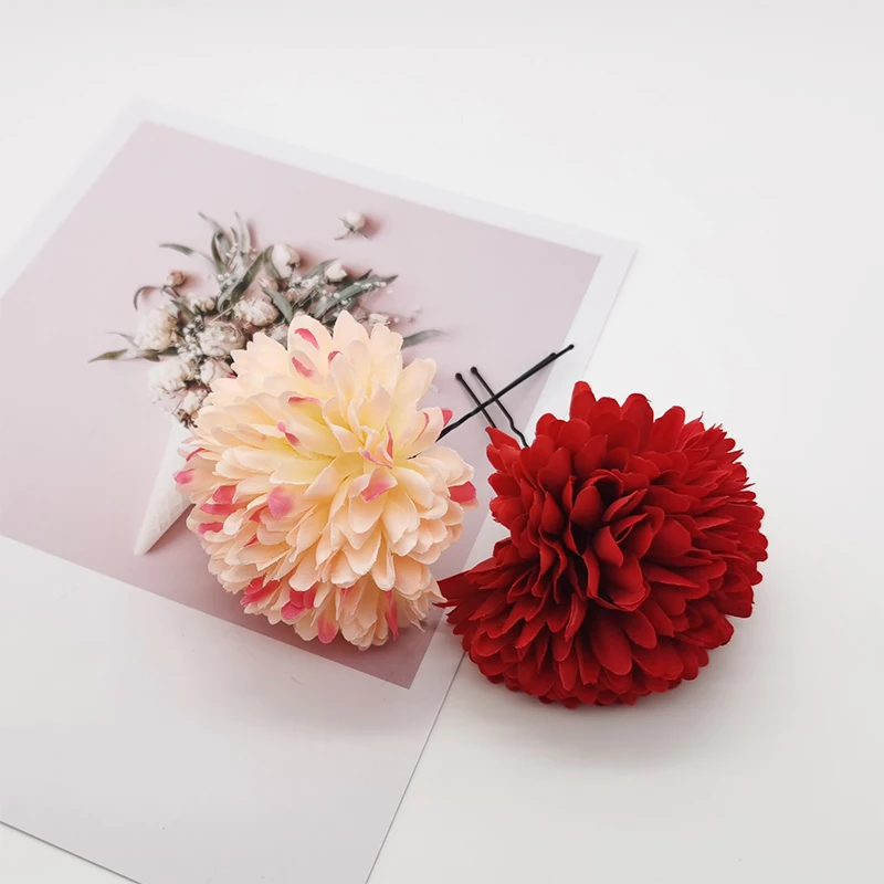 

Colorful Artificial Flowers Hairpins for Women Korean Fashion Silk Peony Flowe Hair Clips Wedding Party Bridal Hair Accessories
