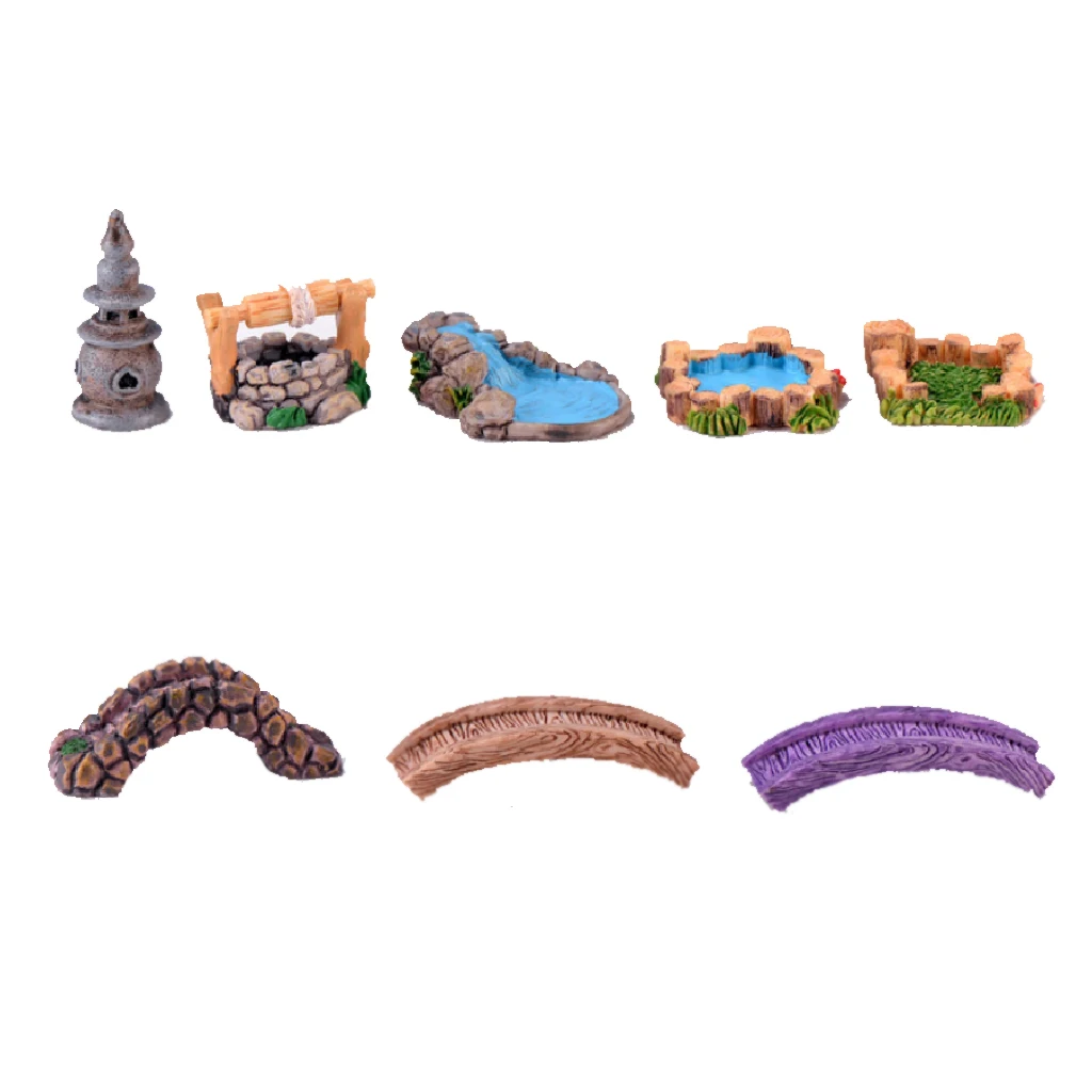 Сказочные садовые украшения миниатюрные пруд мост для микро озеленения бонсай