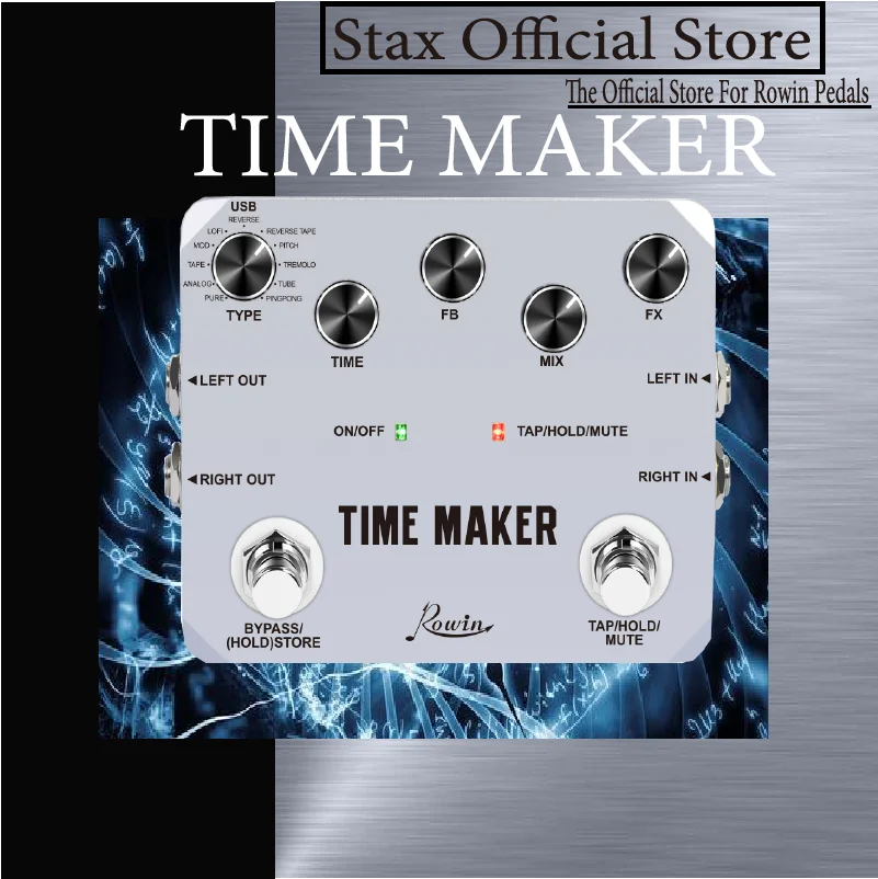 Педаль гитарная Rowin серии Twin Looper &amp Time Maker и металлические педали с металлическим