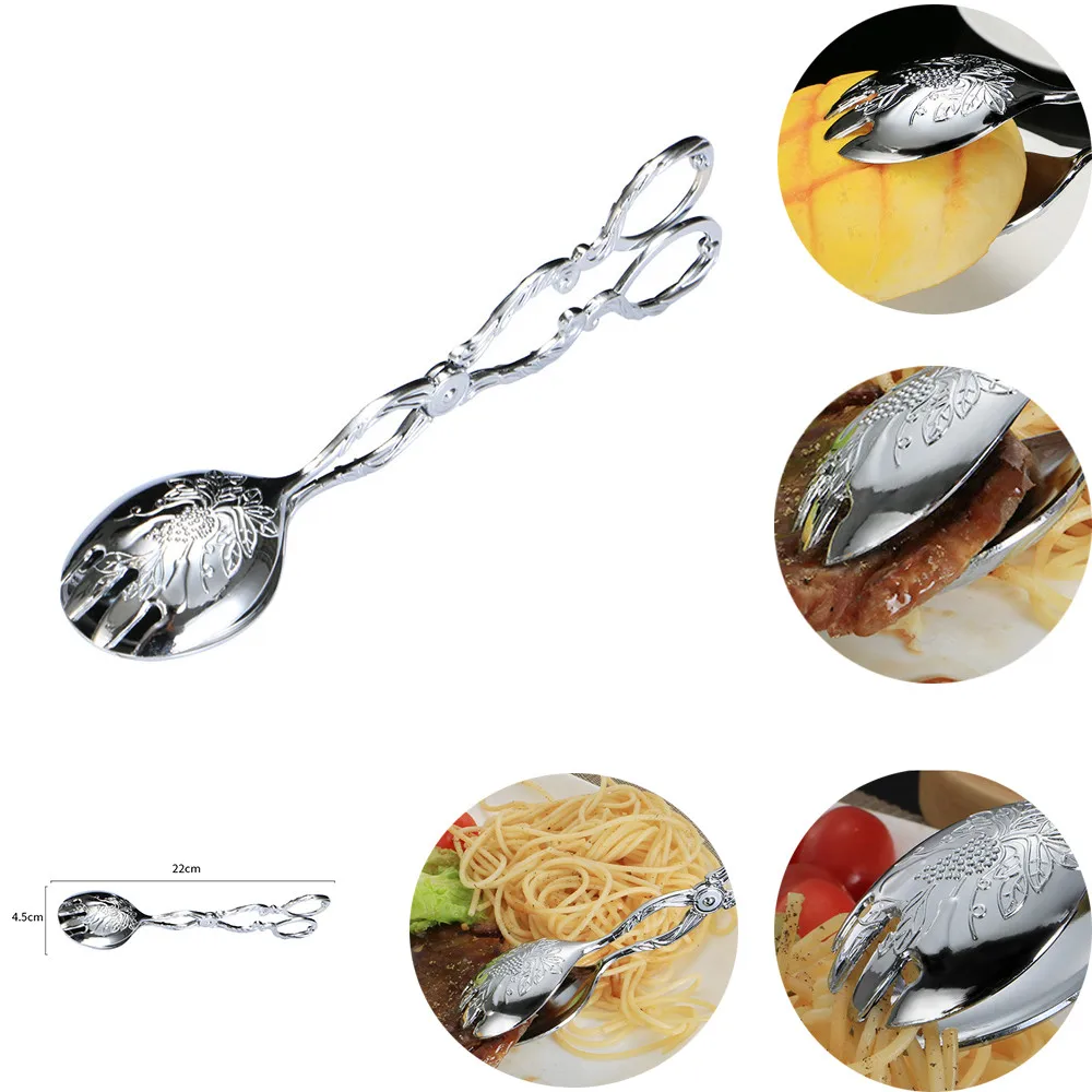 1 шт. новые Еда ножницы клещи Кухня Tong элегантные скульптуры узор зажим хлеба для