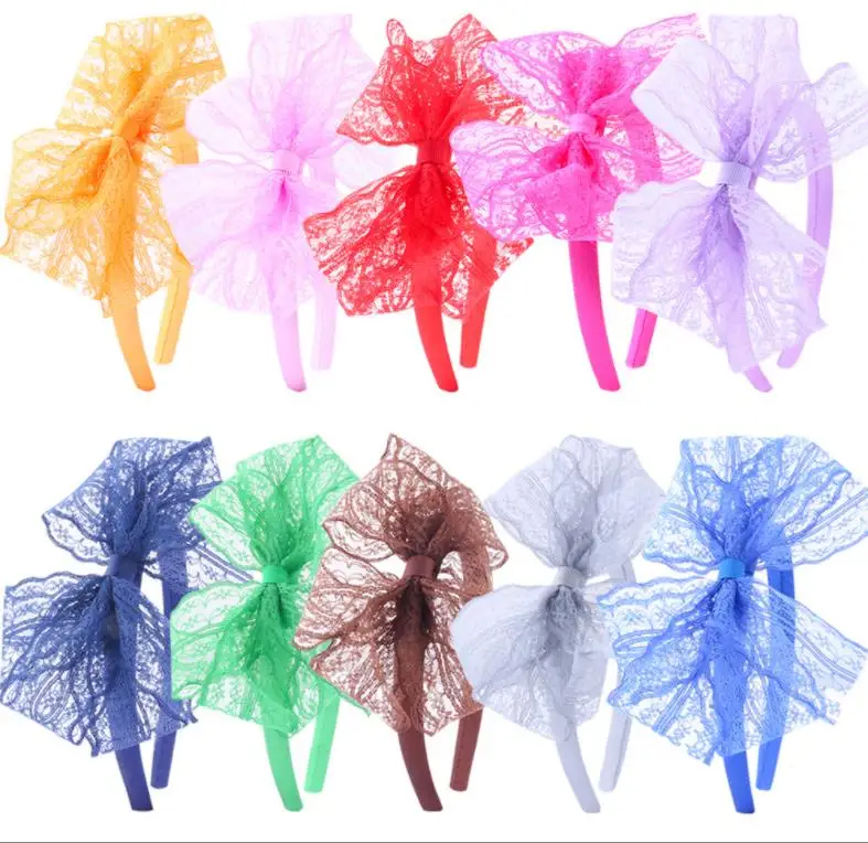 50pcs Lace Neon Headband Hair Hoop Costume Decoration Theme Party Bow Hairband Halloween Christmas Holiday Headwear 50pcs