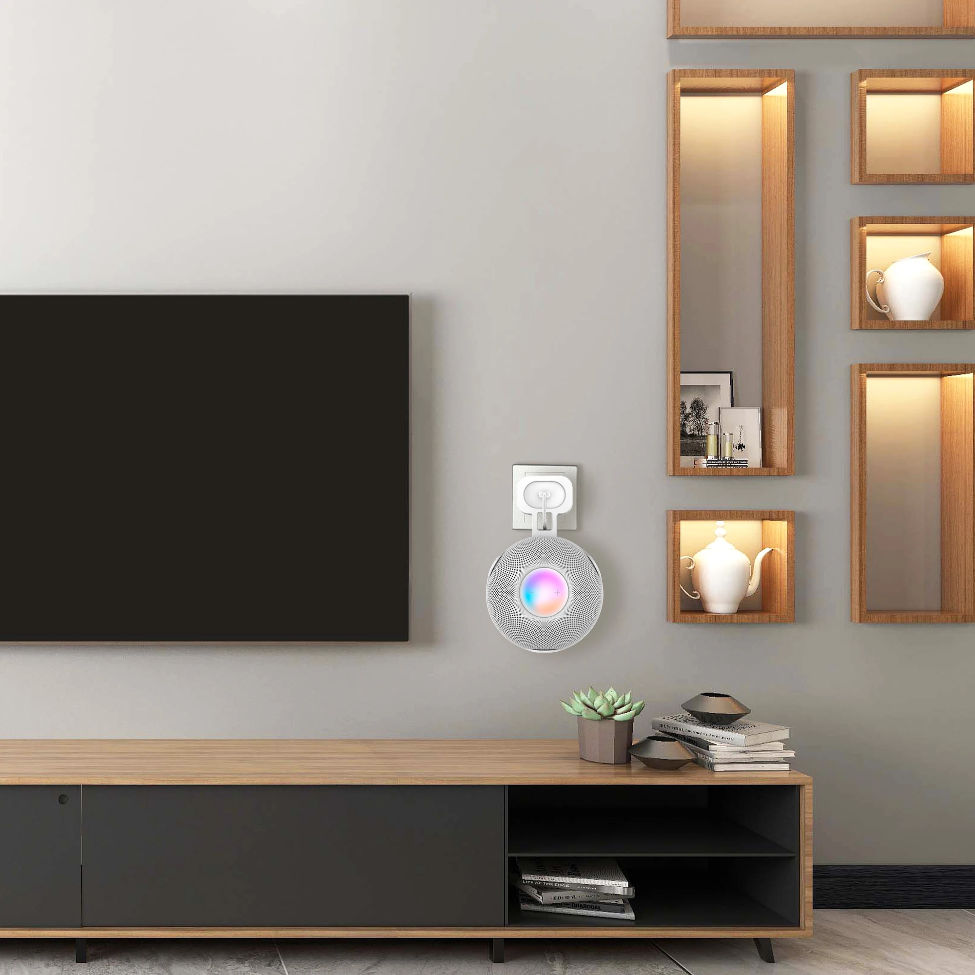 

Wall Mount Stand Hanger for HomePod Mini Smart Speaker Outlet Holder Space Saving Bracket Wall Shelf For Homepod OnlyFor US Plug