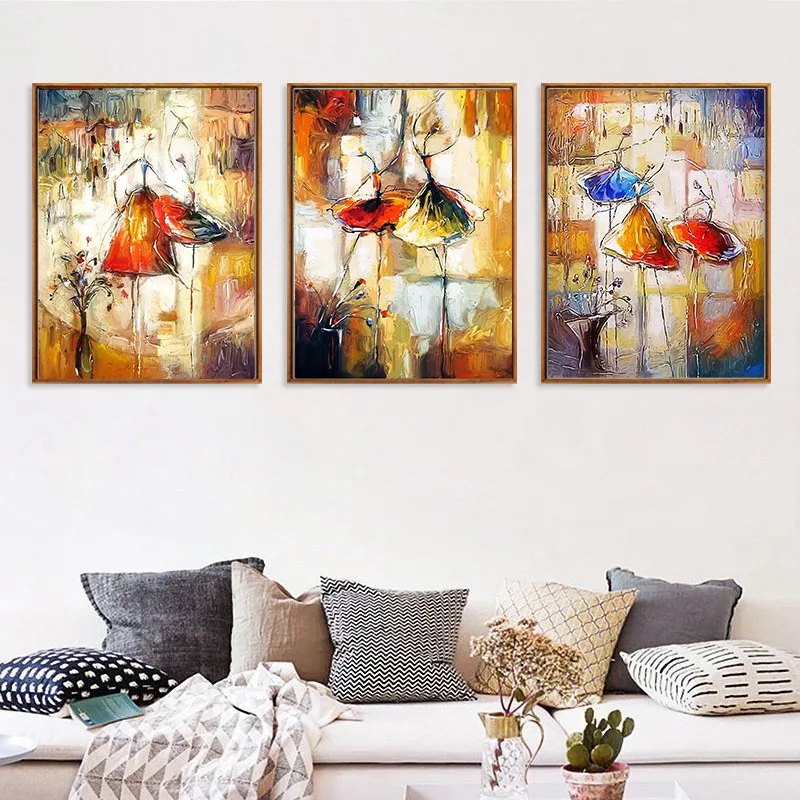 

Dancing Girl Abstract Painting Nordic Canvas Painting Impression Watercolor Picture Wall Art Painting Living Room Decor Poster