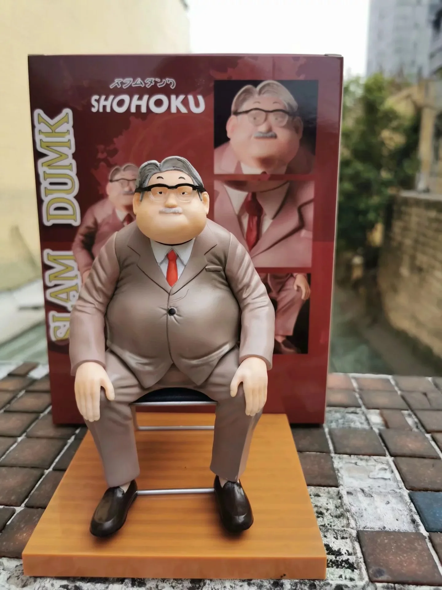 

Hot Sale Japan Anime Slam Dunk SHOHOKU Hanamichi Sakuragi & Anzai Mitsuyoshi Chair Statue PVC Action Figure Model 17CM
