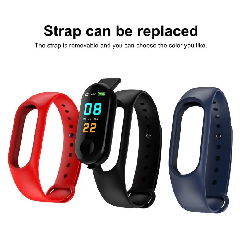 

1PC M3 Waterproof Smart Watch Bluetooth Fitness Activity Tracker Touch Screen LED Heart Rate Time Smart Watch For Android iPhone