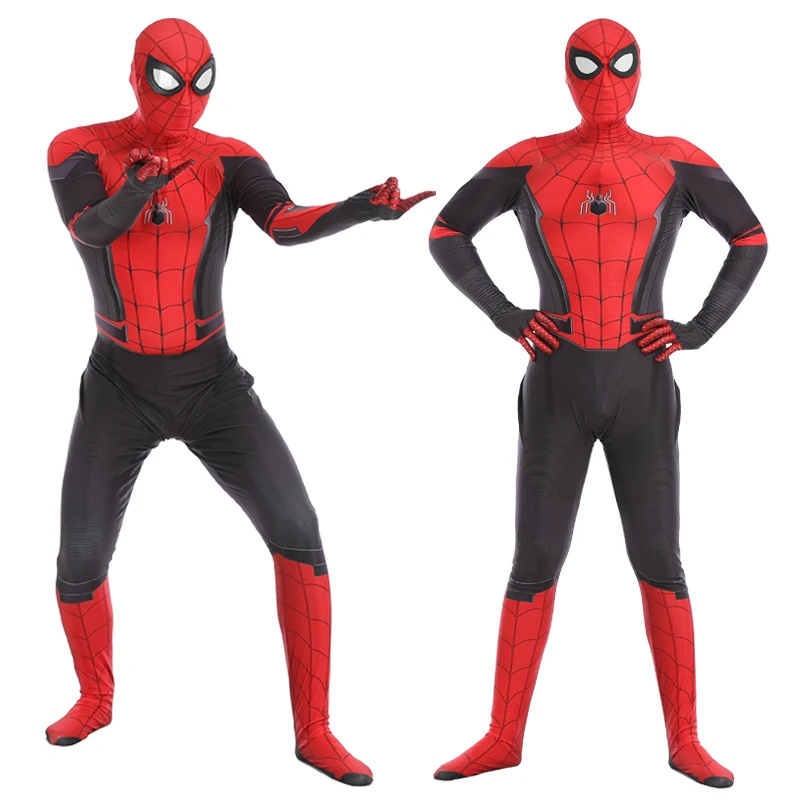 Adult Spider Boy Costume Far From Home Cosplay Zentai Suit Peter Parker Bodysuit Jumpsuit Halloween For Men | Тематическая одежда