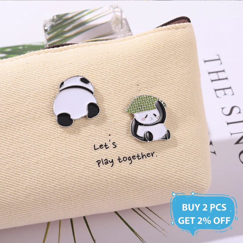 Эмалированные заколки в виде милой панды бамбуковая корзина шляпа