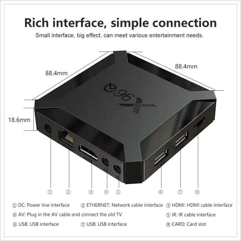 

WX6843 For X96Q TV Box Android 10.0 2GB RAM 16GB Smart TV Box Allwinner H313 Quad Core For 4K Netflix Youtube Set Top Box 2021