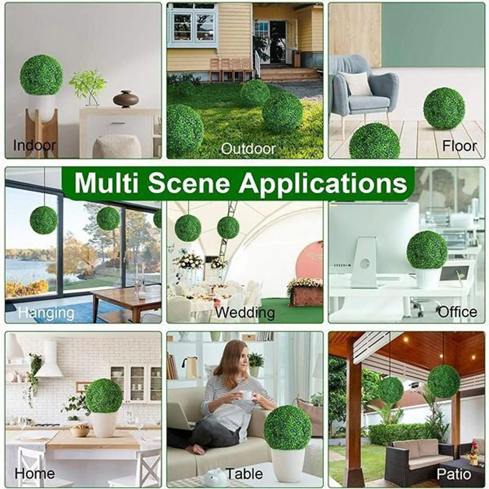 Искусственный зеленый шар из листьев травы искусственный цветок дерева топиарий