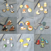 35pcsset animals enamel pins custom cute fun shirt brooch lapel pin badge bag cartoon jewelry gift for kids friends wholesale