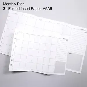 5 Sheets Yearly Overview Refill Papers A6 Personal Three-Folded Refills for  6 Hole Binder Organizer Notebook Papers N.1338 - AliExpress