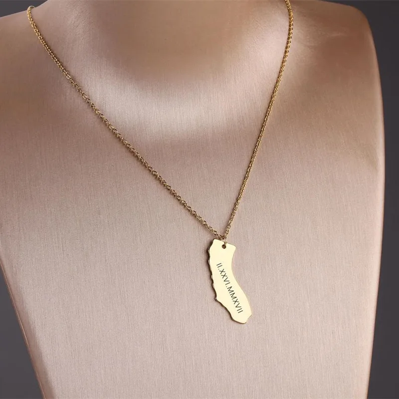 Заказное ювелирное изделие кулон в виде канадской карты ожерелье из нержавеющей