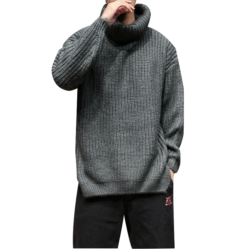 

Autumn Winter Turtleneck Sweater Warm Soft Solid Comfortable Thick Long Sleeve Spacious Clothes Knitted Casual Cotton Pullover