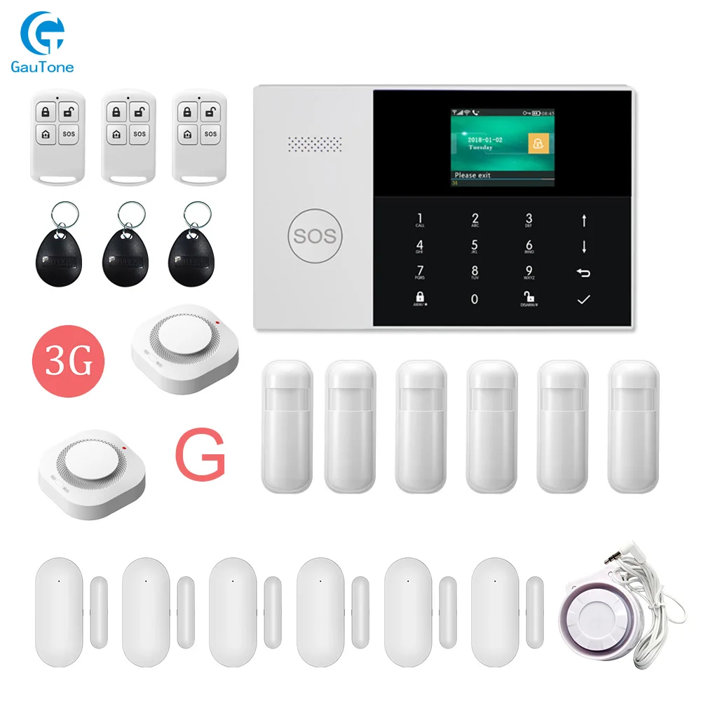 GT-010-3G-PG105-G wifi 3g беспроводная домашняя Интеллектуальная охранная противопожарная Охранная Сигнализация приложение дистанционное управление для iOS и Android - Цвет: GT-010-3G-PG105-G