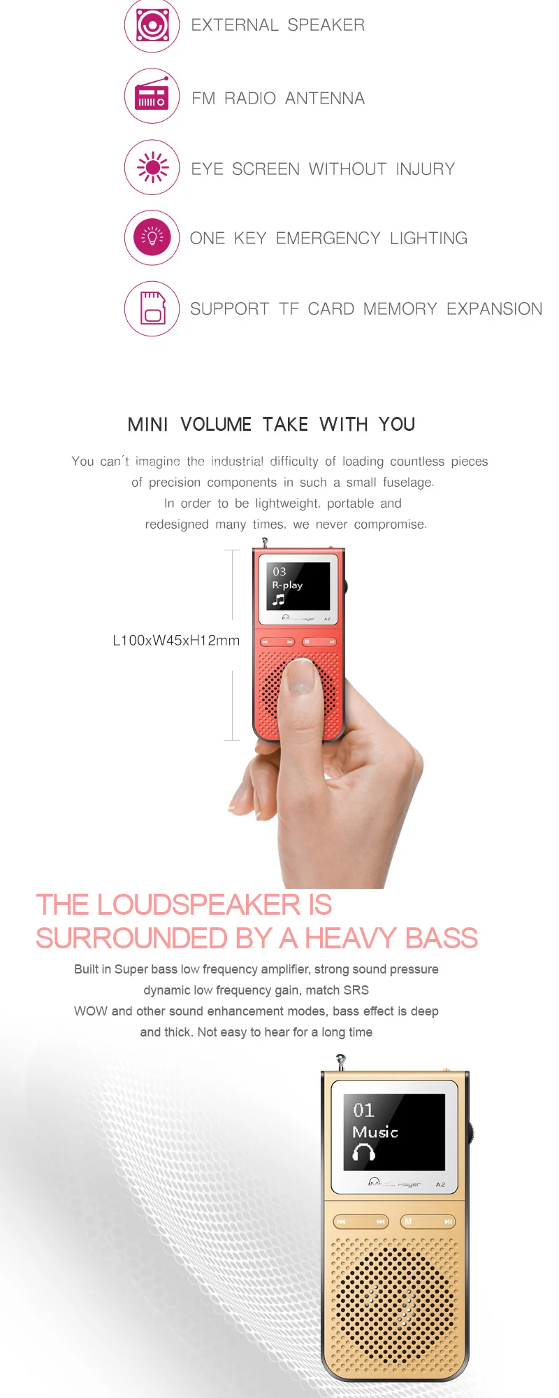 IQQ Hifi Mp3 плеер с Lound говорить и 8 Гб может играть 100 часов Встроенный fm радио Поддержка расширить до 128 Портативный плеер