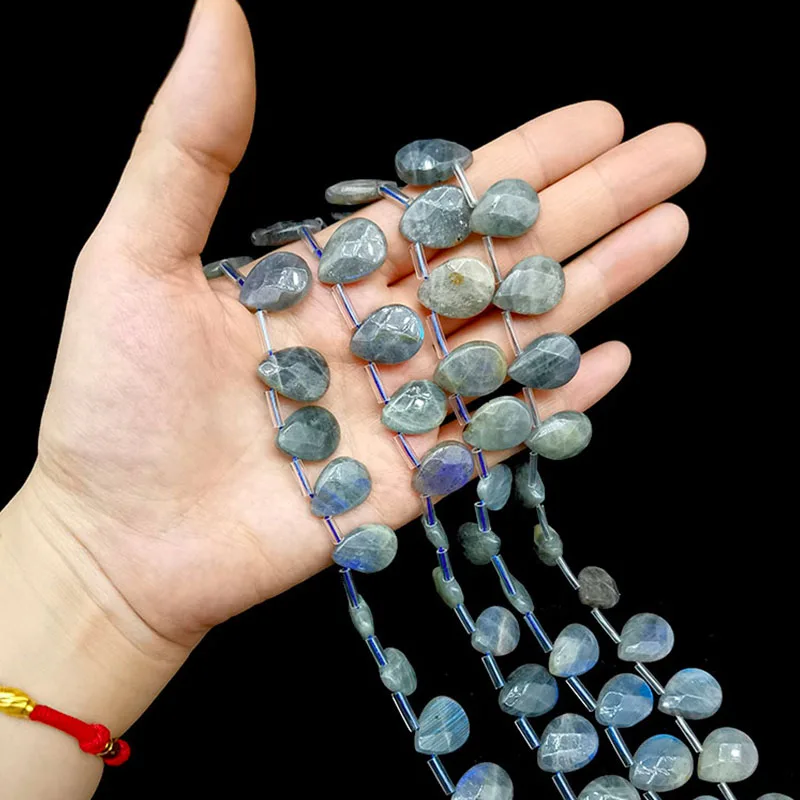 

13 X18mm Natural Beads Strand Faceted Teardrop Labradorite Gemstone Beads for DIY Jewelry Energy Crystal Yoga Loose Stone