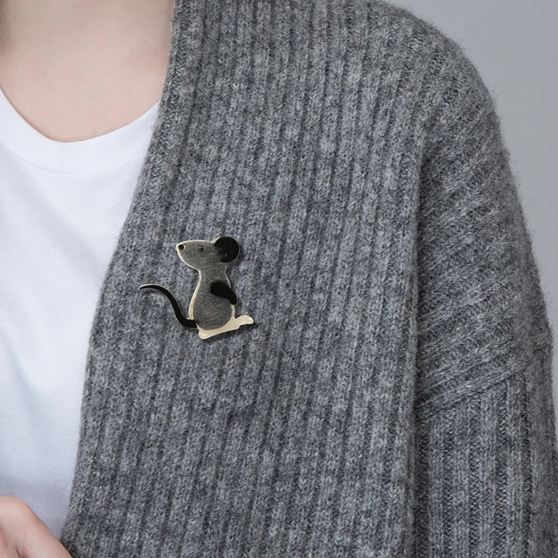 Броши Funmor в виде мыши и животных искусственная кожа аксессуары для пуловера