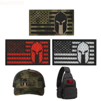 1pc 3d reflective army fan tactics american flag skull helmet spartan banner badge patch military patch icon diy accessories